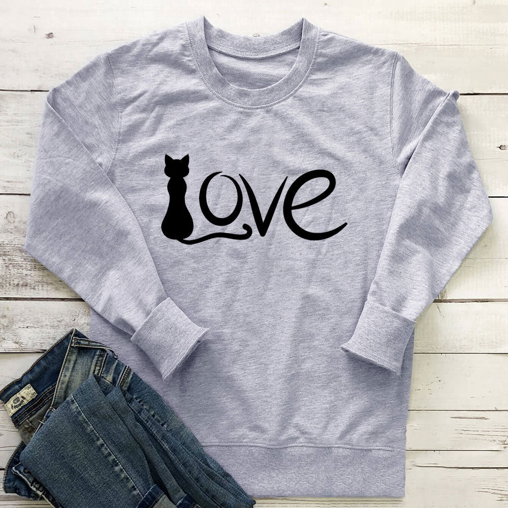 Printed round neck long sleeved sweatshirt